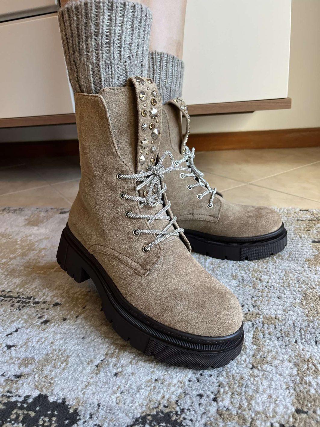 bota militar taupe