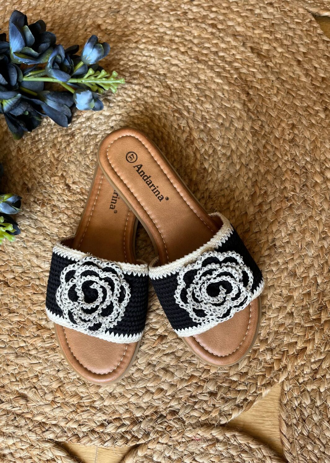 Chinelo Flor Crochet