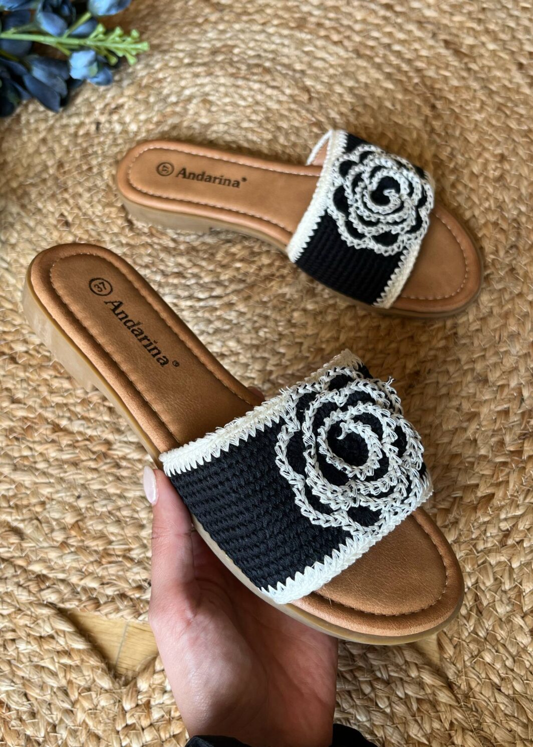 Chinelo Flor Crochet