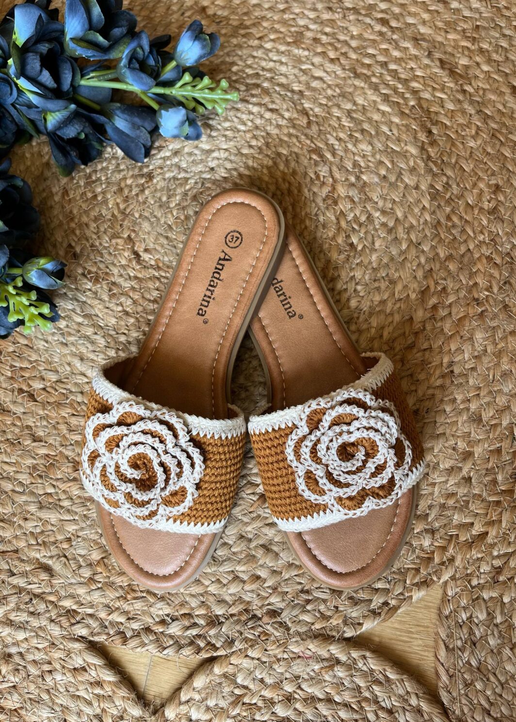 Chinelo Flor Crochet