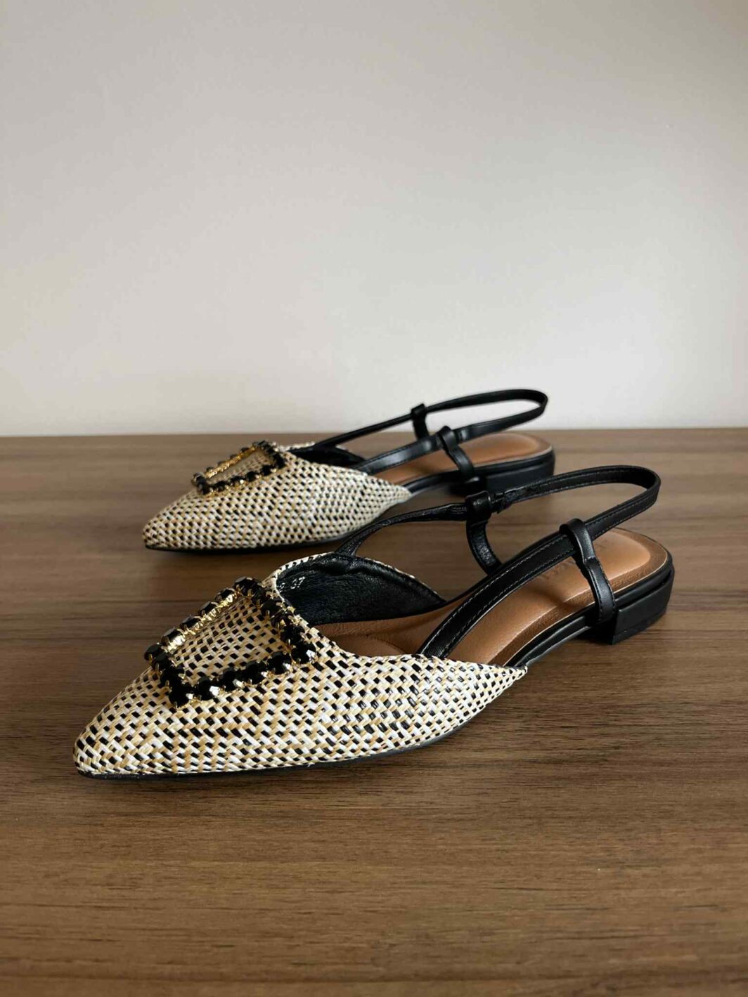 Sapato slingback brilhos - Preto