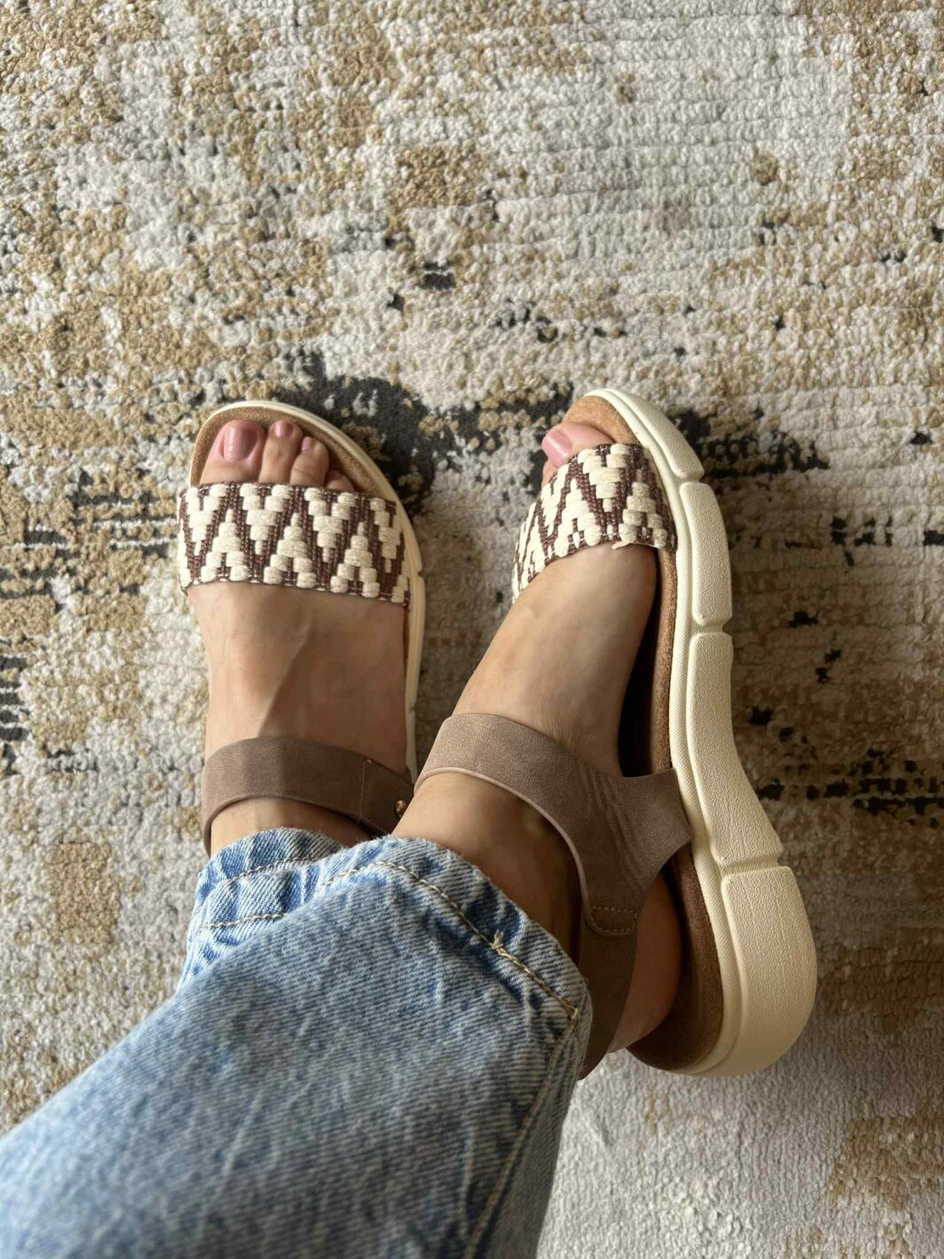 Sandália Confort Velcro- Khaki