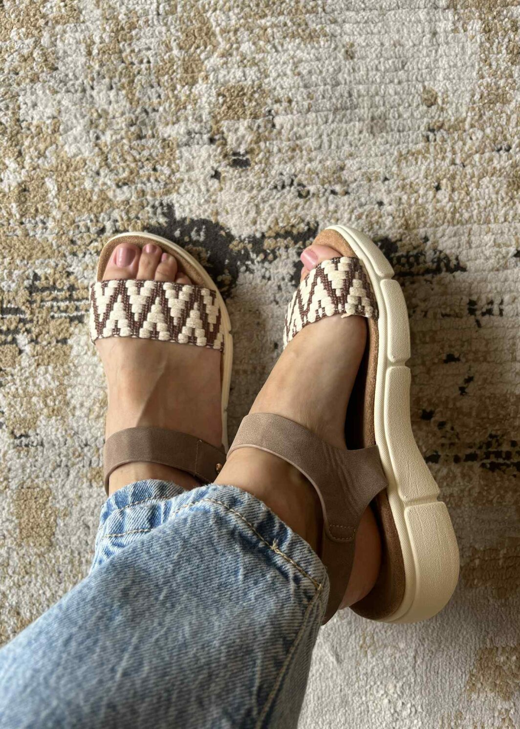 Sandália Confort Velcro- Khaki