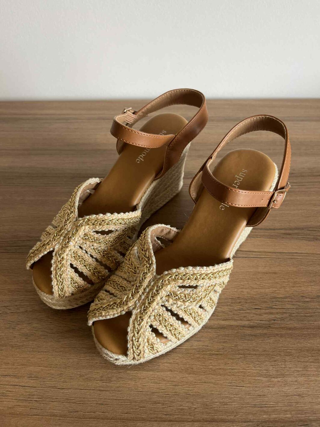 Sandália Cunha Peep Toe - Camel