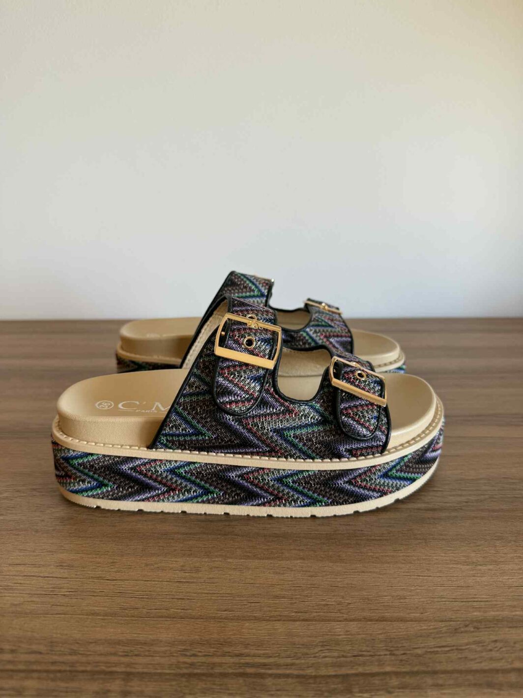 Chinelo Tribal Plataforma - Preto