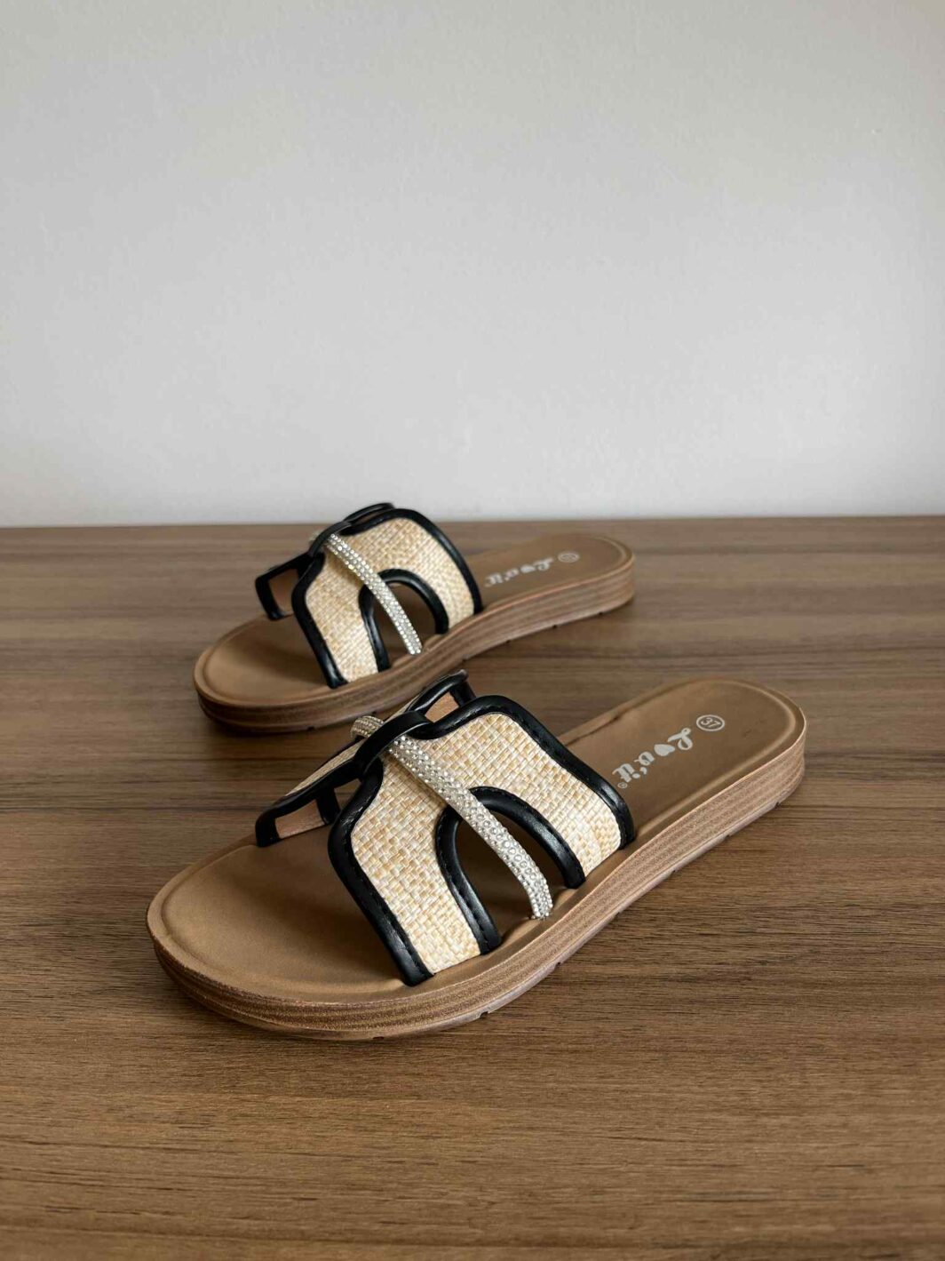 Chinelo Flex Strass - Preto