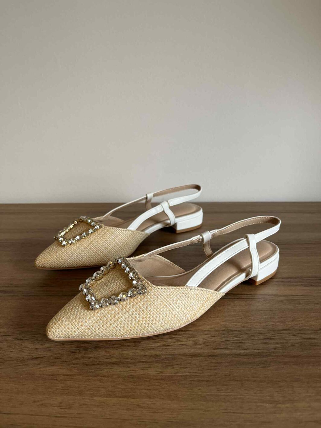 Sapato slingback brilhos - Branco