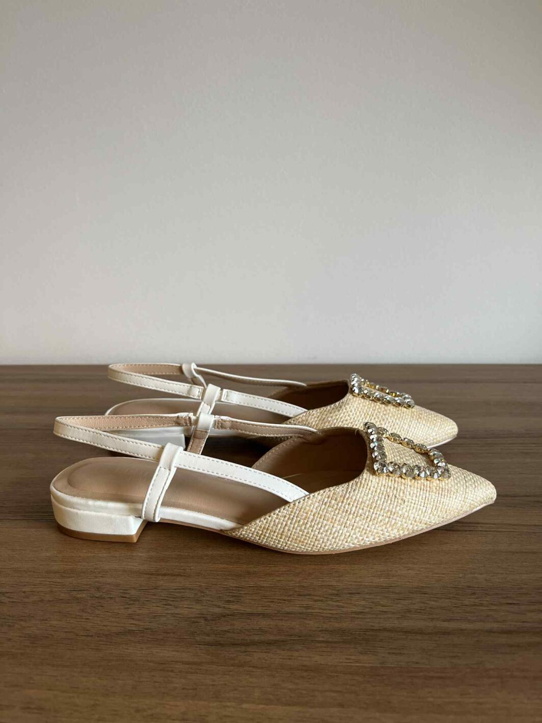 Sapato slingback brilhos - Branco