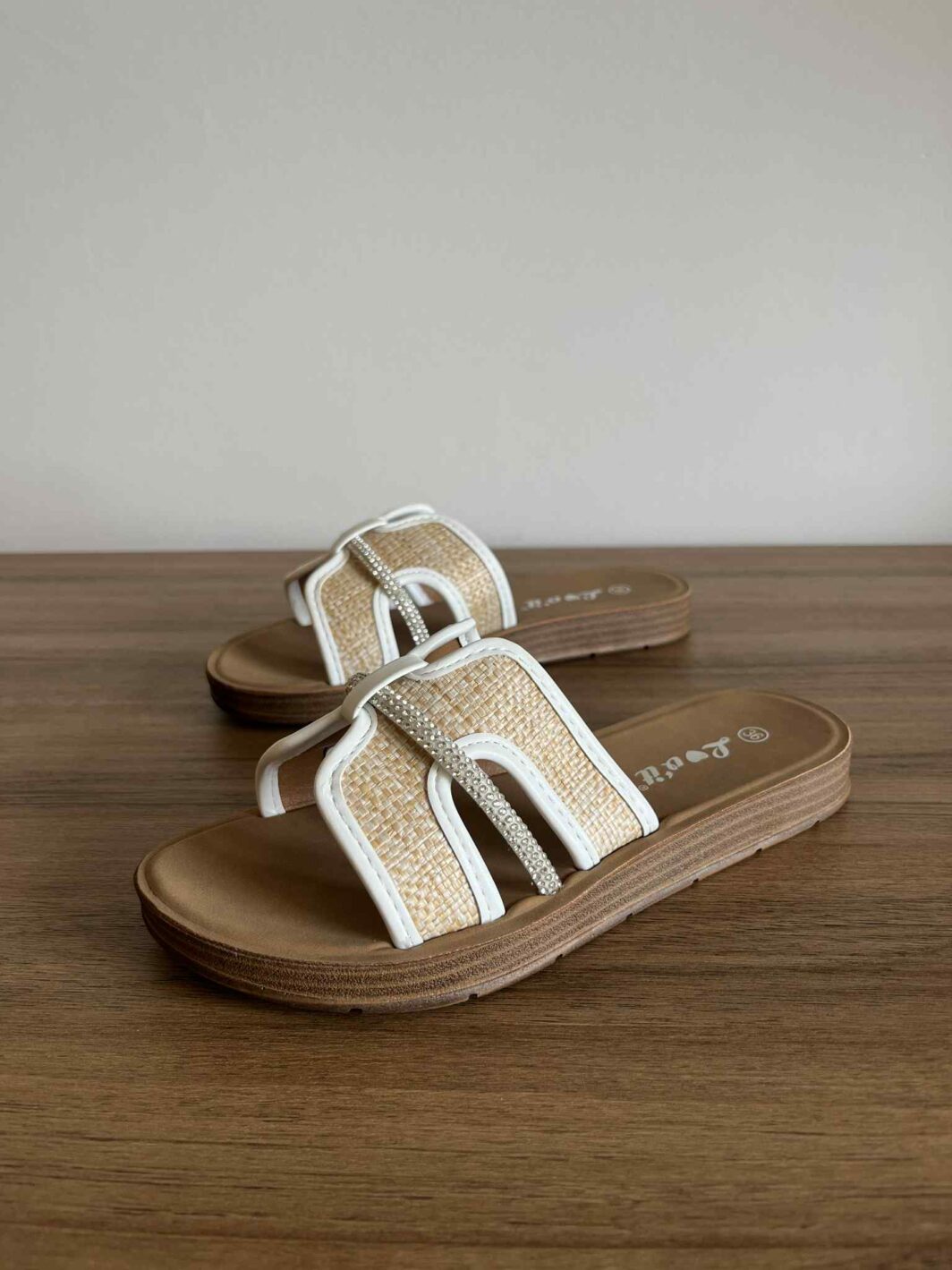 Chinelo Flex Strass - Branco