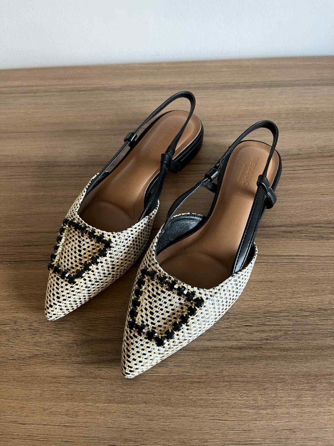 Sapato slingback brilhos - Preto