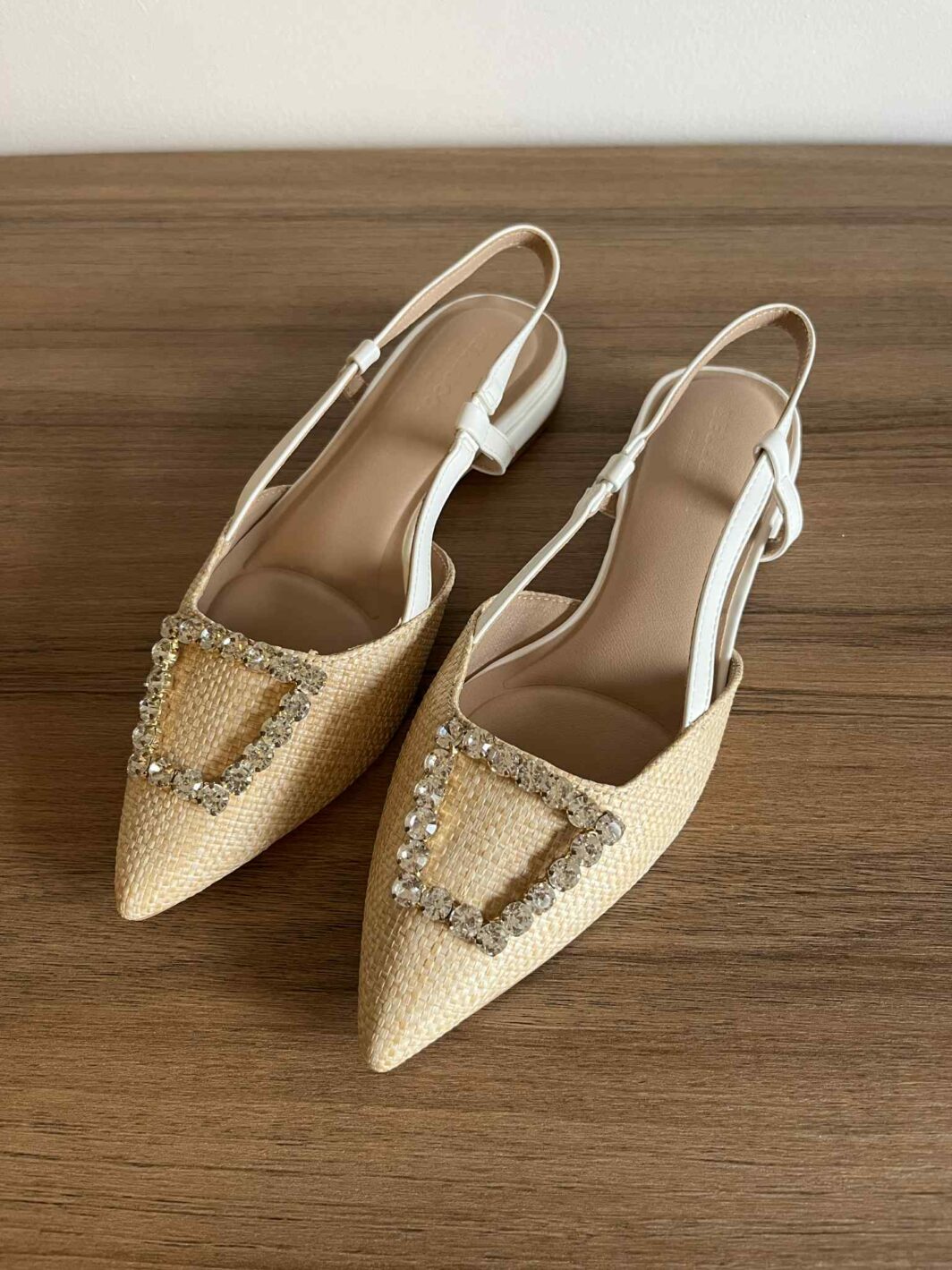 Sapato slingback brilhos - Branco