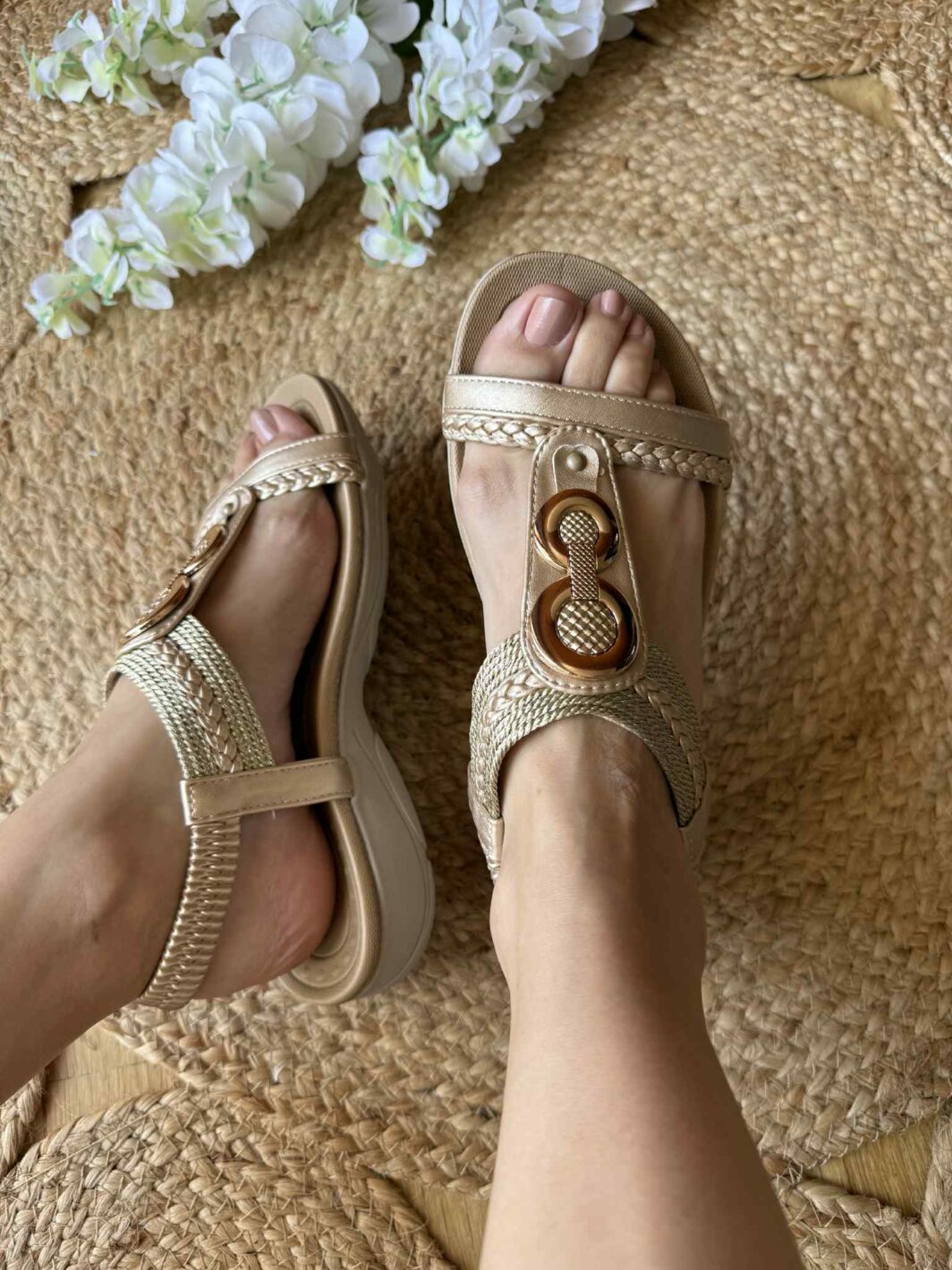 Sandália Sport Confort - Dourado