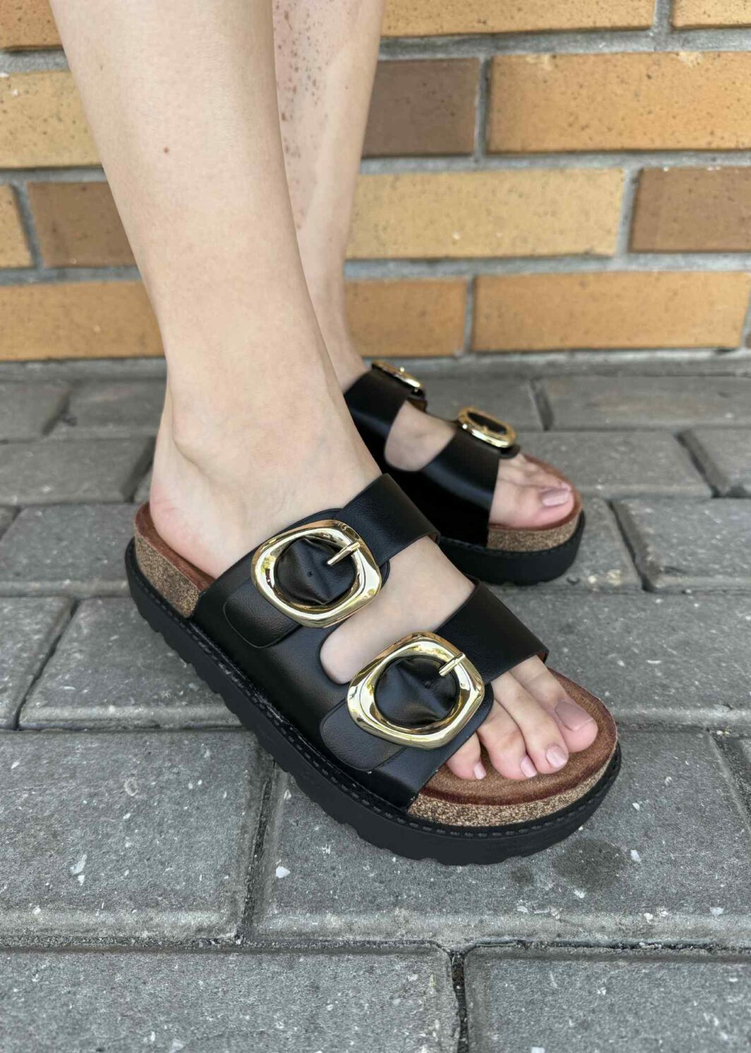 Chinelo Fivelas Chunky - Preto