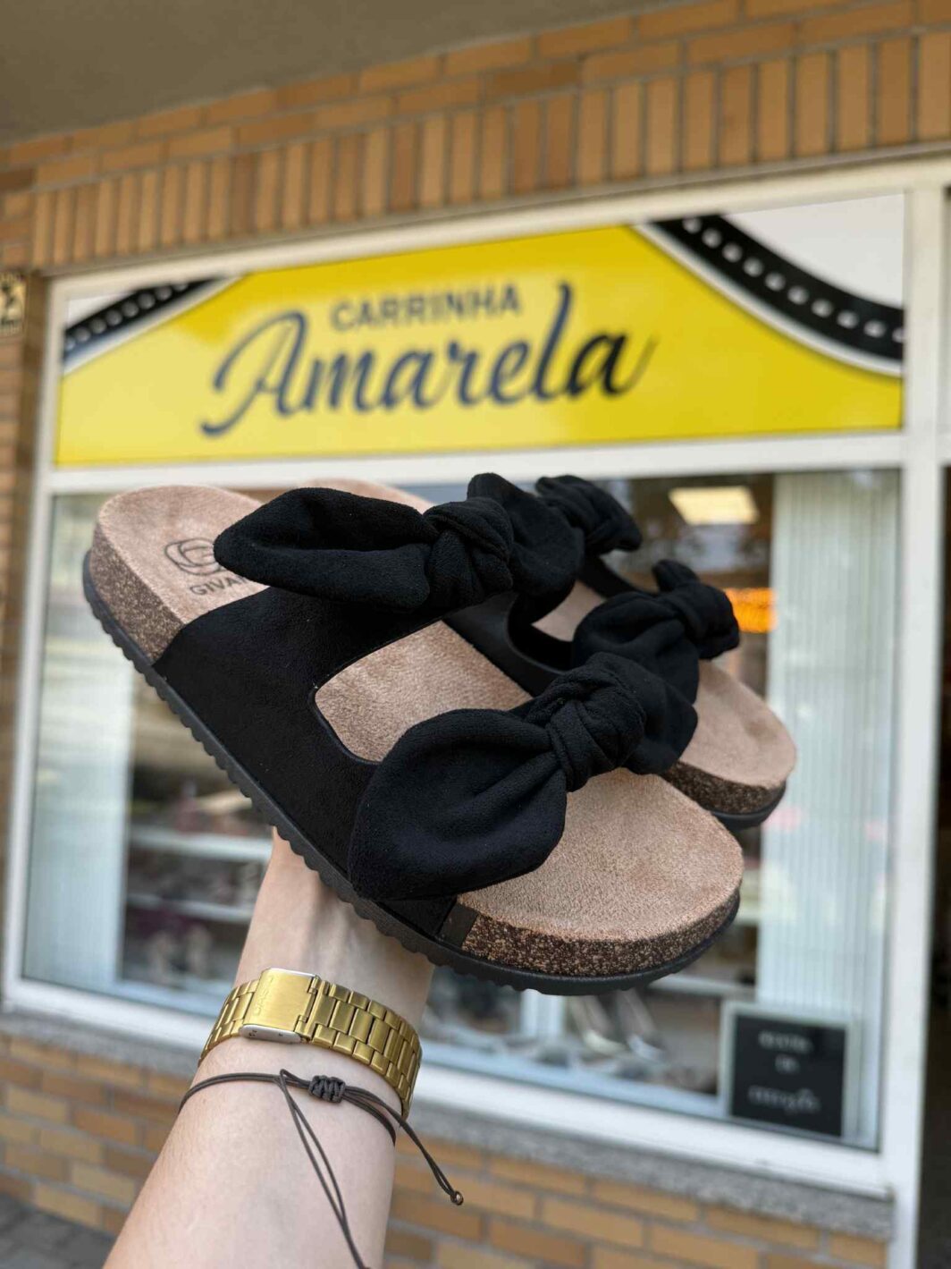 Chinelo Lacinhos Givana - Preto