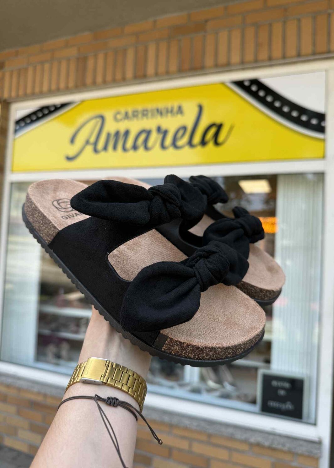 Chinelo Lacinhos Givana - Preto