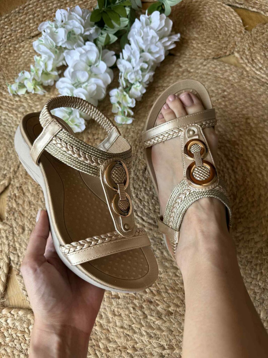 Sandália Sport Confort - Dourado