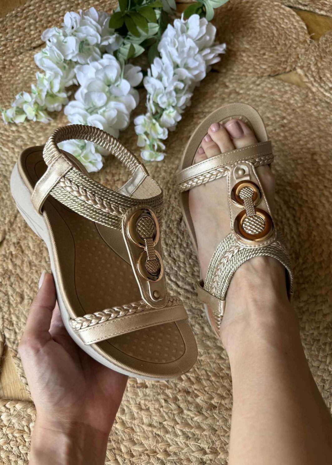 Sandália Sport Confort - Dourado