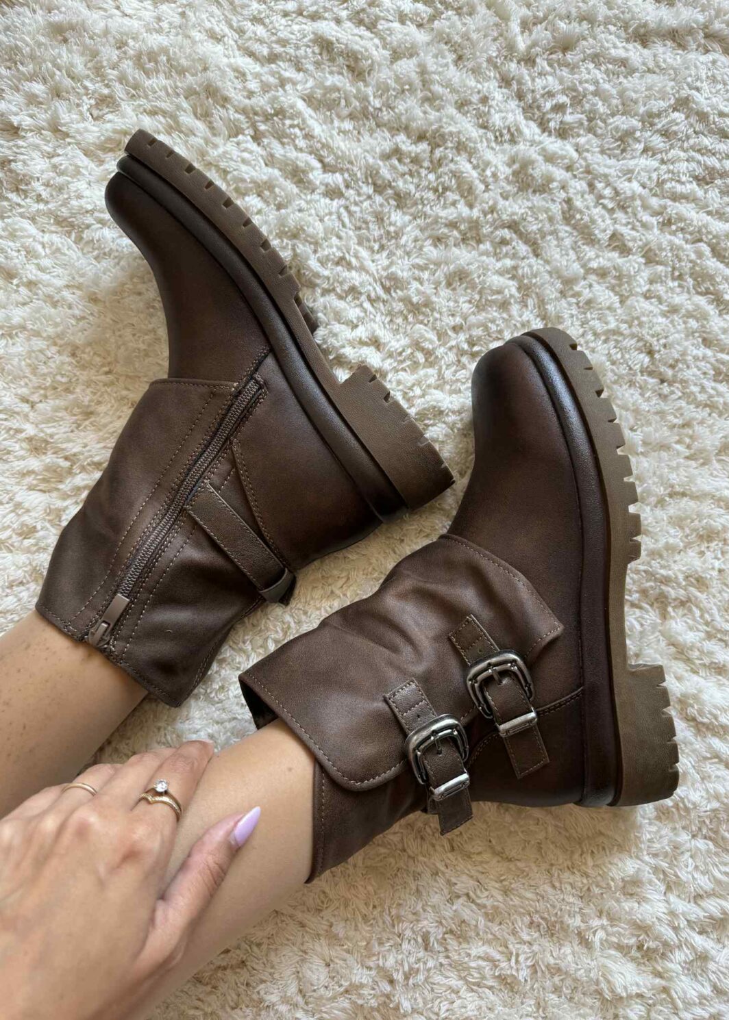 Bota Bulky Fivelas - Castanho