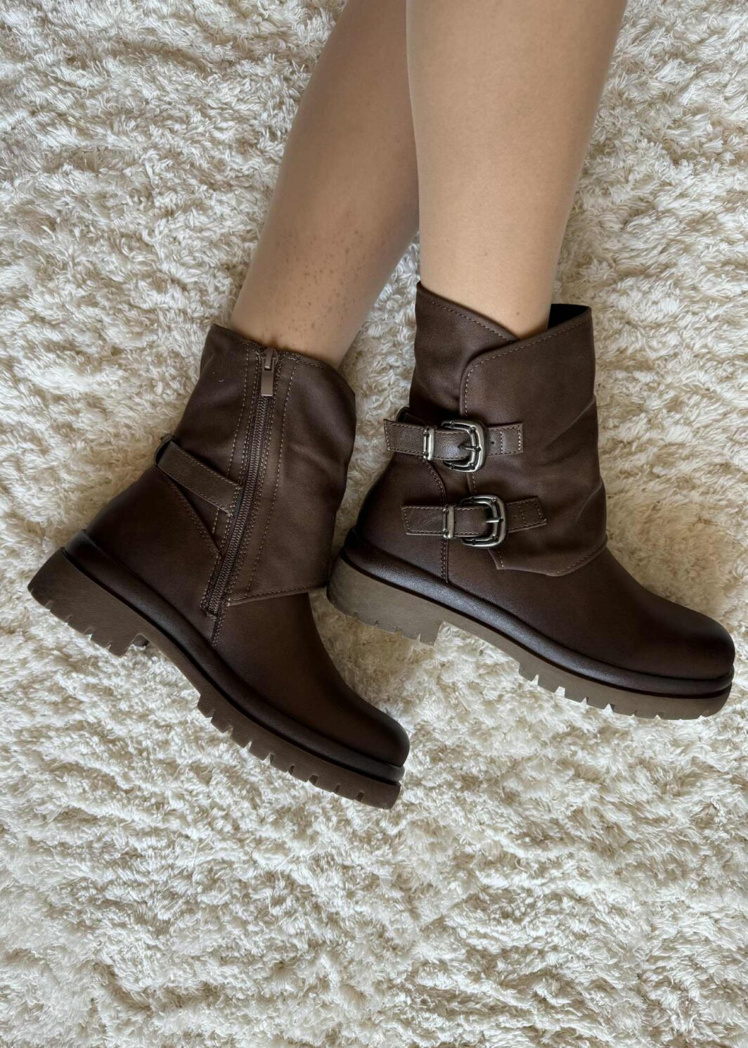 Bota Bulky Fivelas - Castanho
