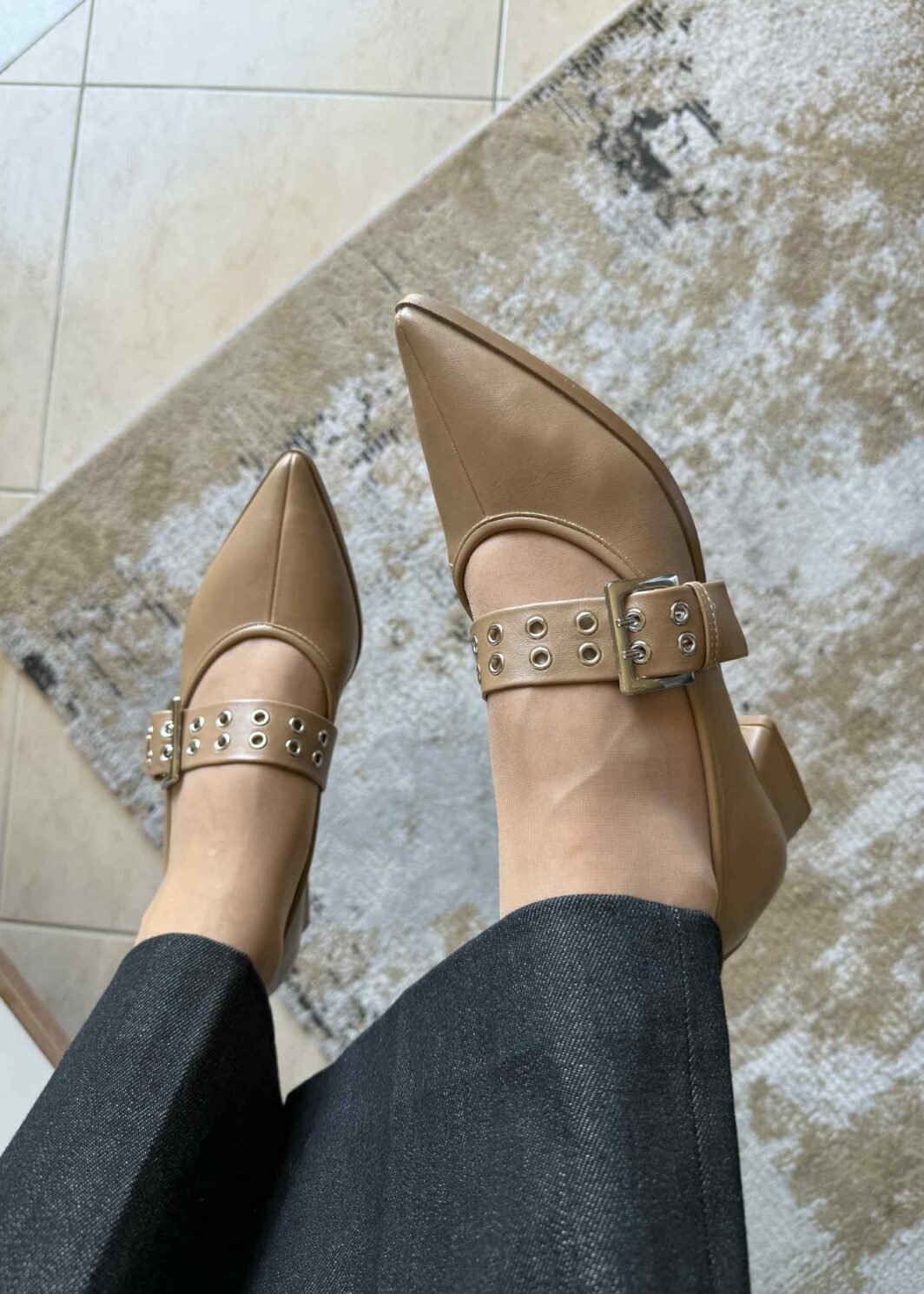 Sapato Corina Fivela - Khaki