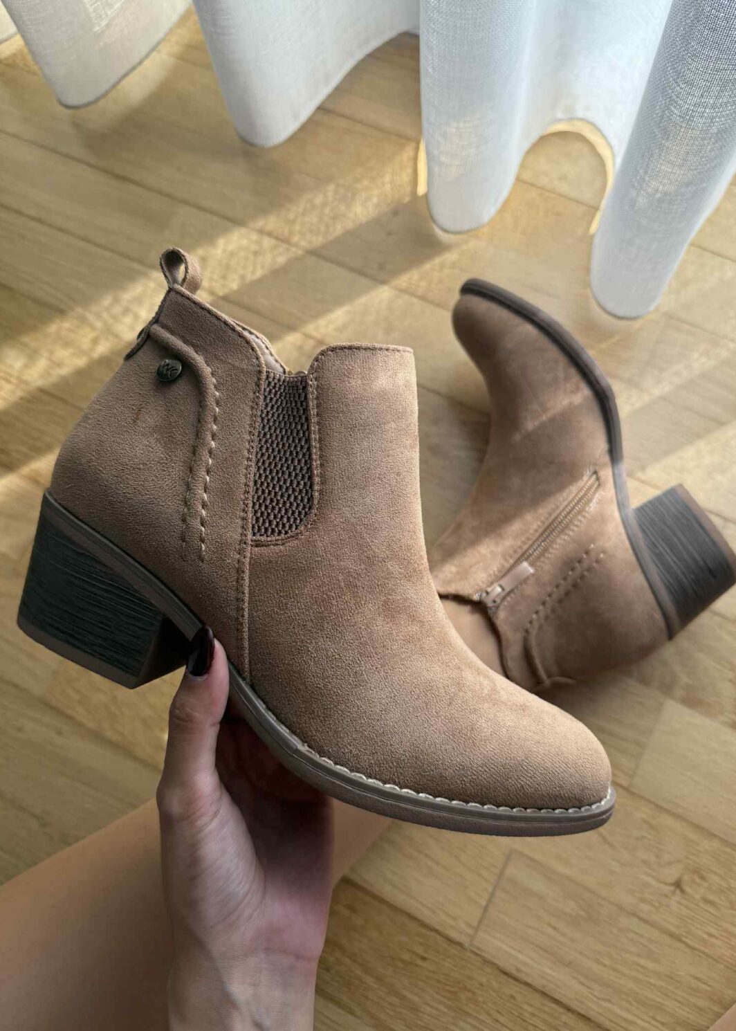 Botins Com Fecho e Elástico - Khaki