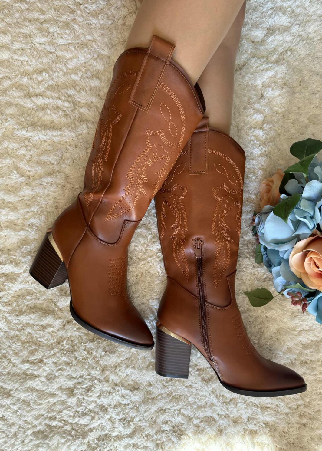 Bota Texana Cano Alto - Camel