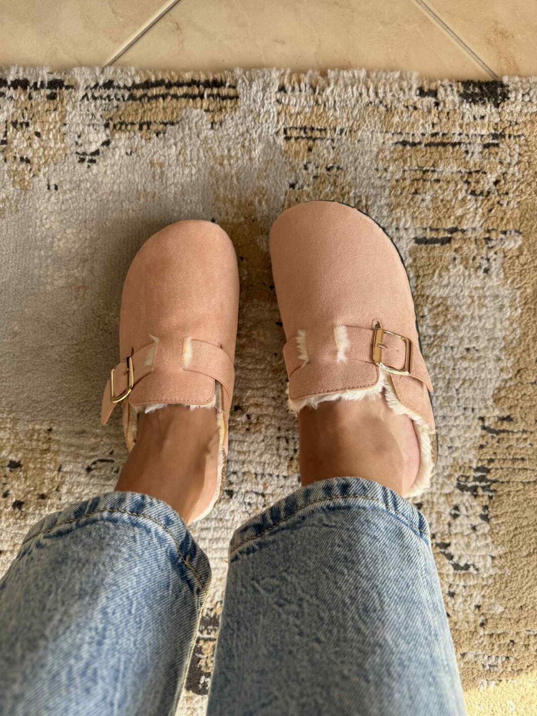 Clogs Com Pelinho Rosa