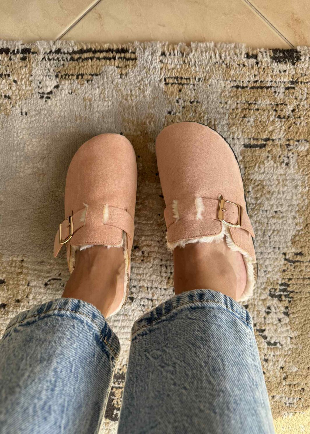 Clogs Com Pelinho Rosa