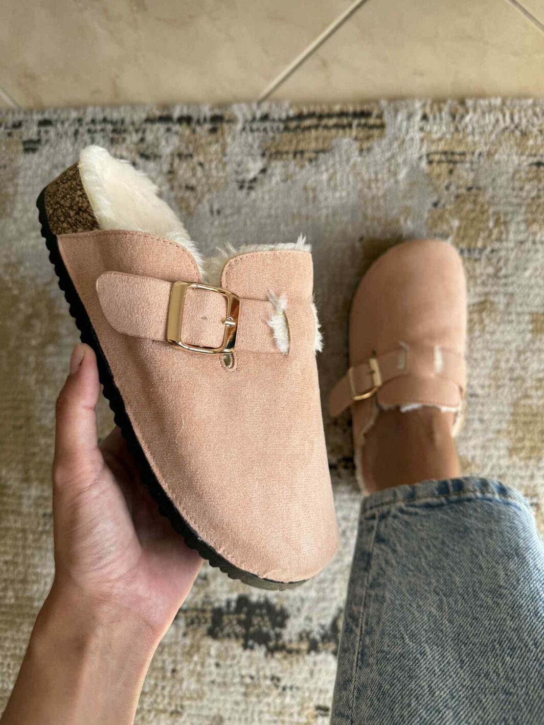 Clogs Com Pelinho Rosa