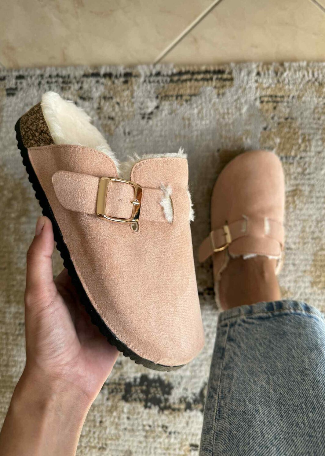 Clogs Com Pelinho Rosa