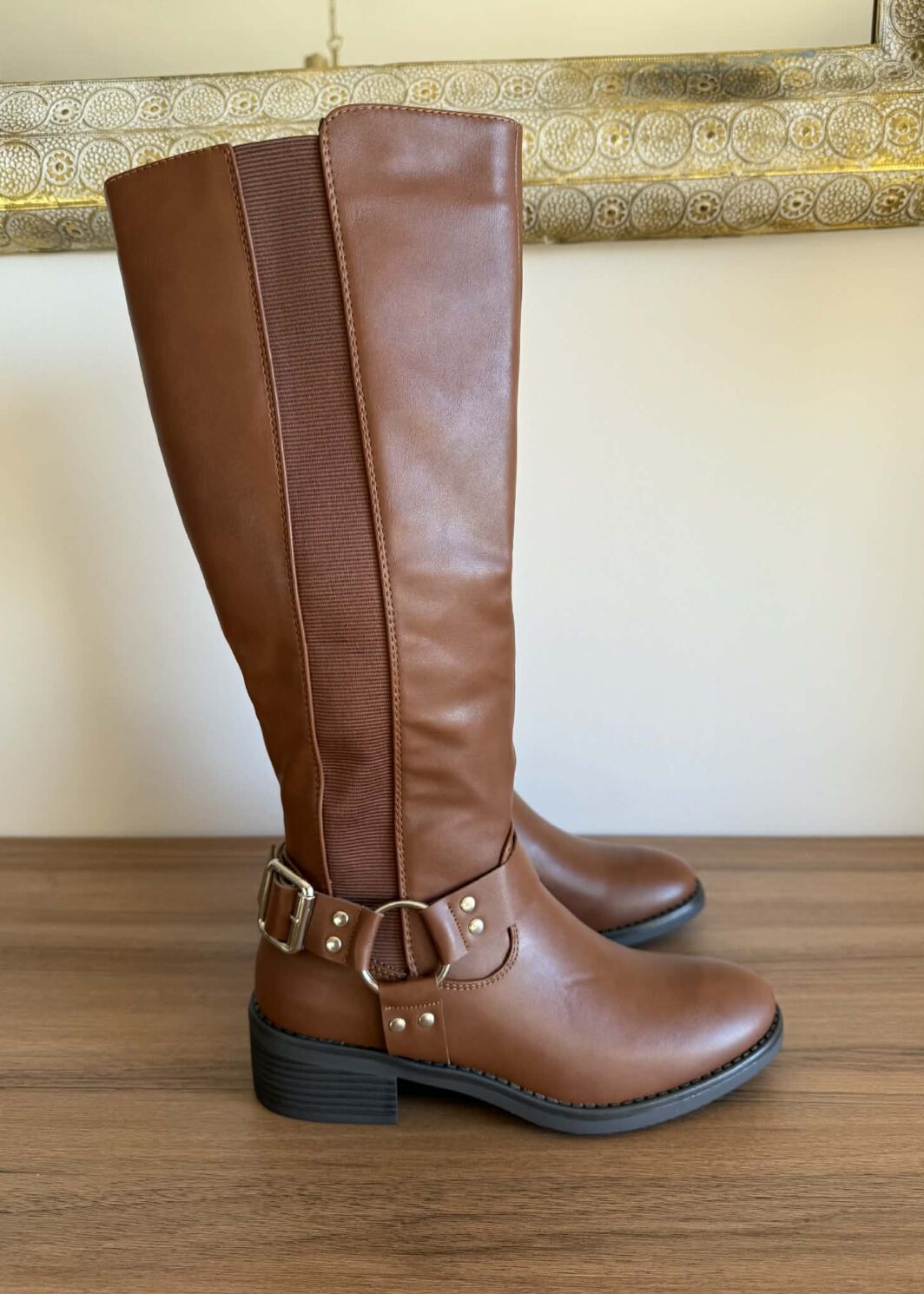 Bota Cavaleiro Cano Alto - Camel