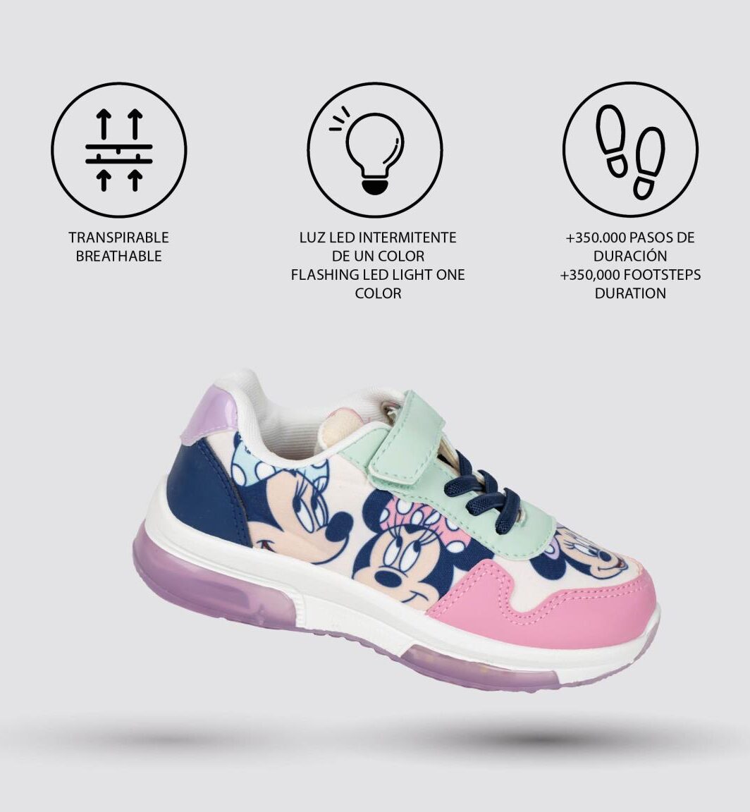 Sapatilha Luzes Minnie pvc