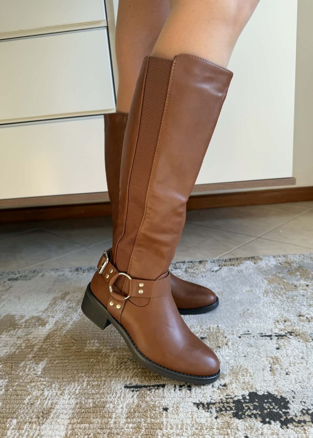 Bota Cavaleiro Cano Alto - Camel