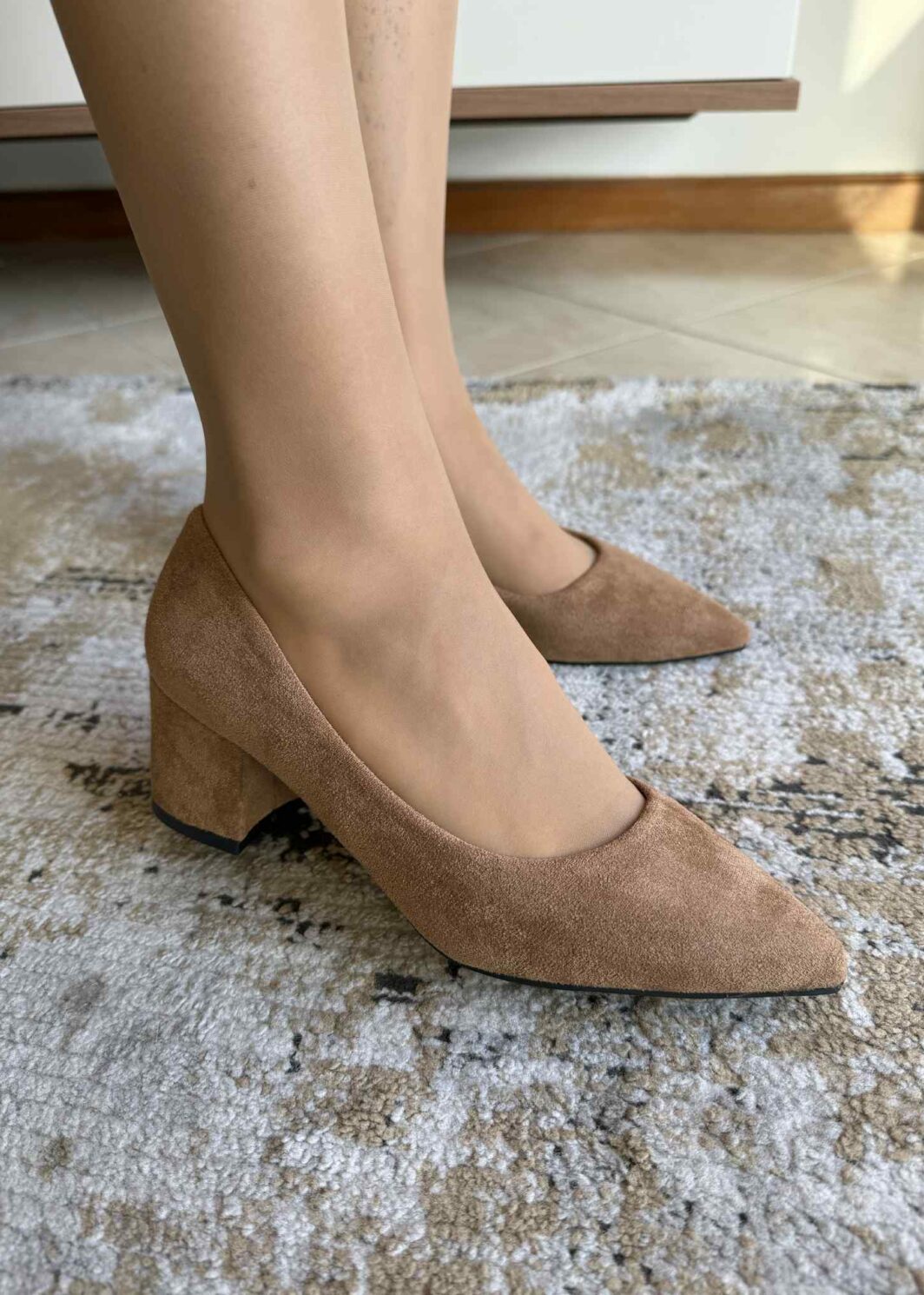 Sapato bicudo 5.5cm Camel