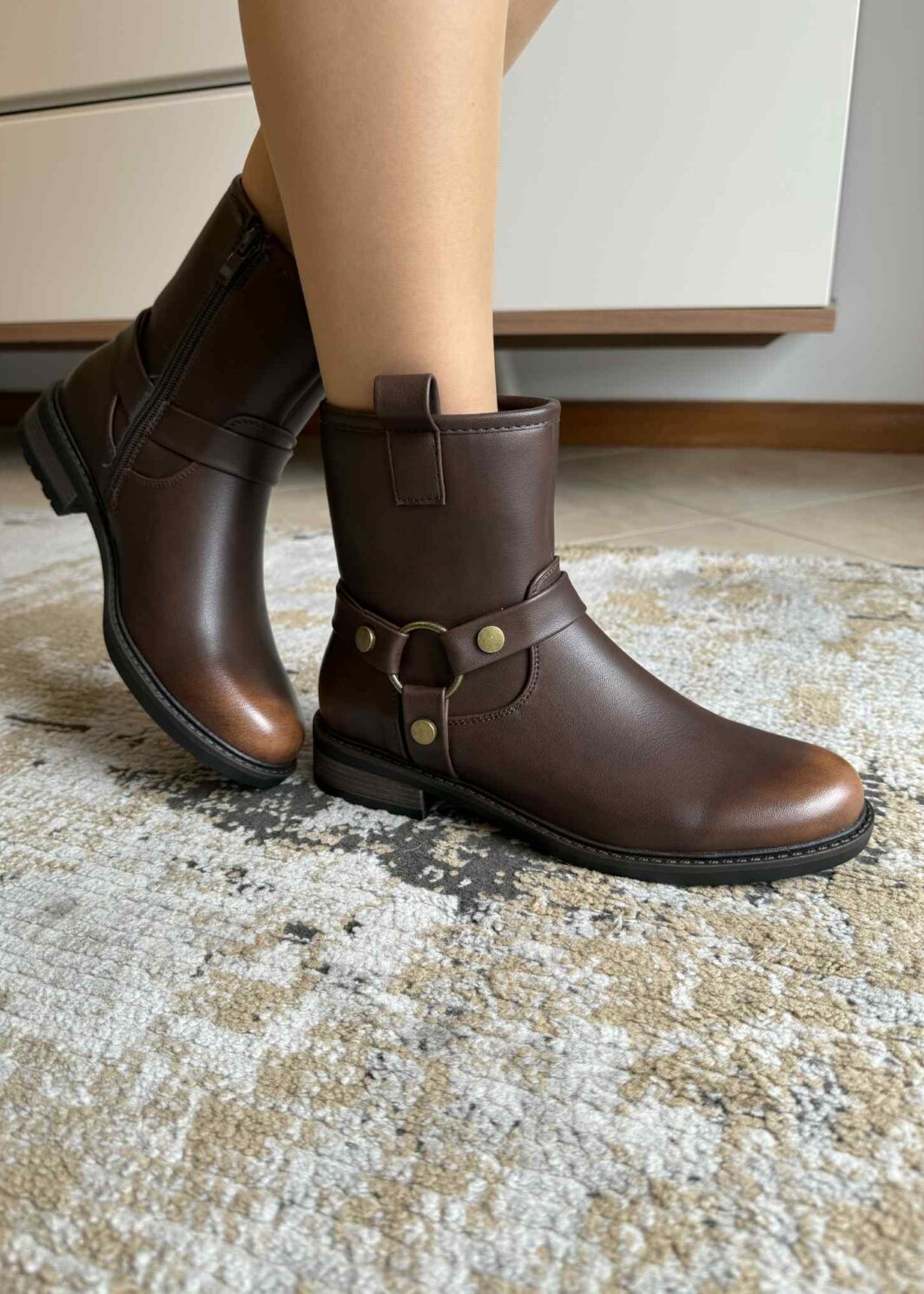 Bota Biker Cano Curto - Castanho