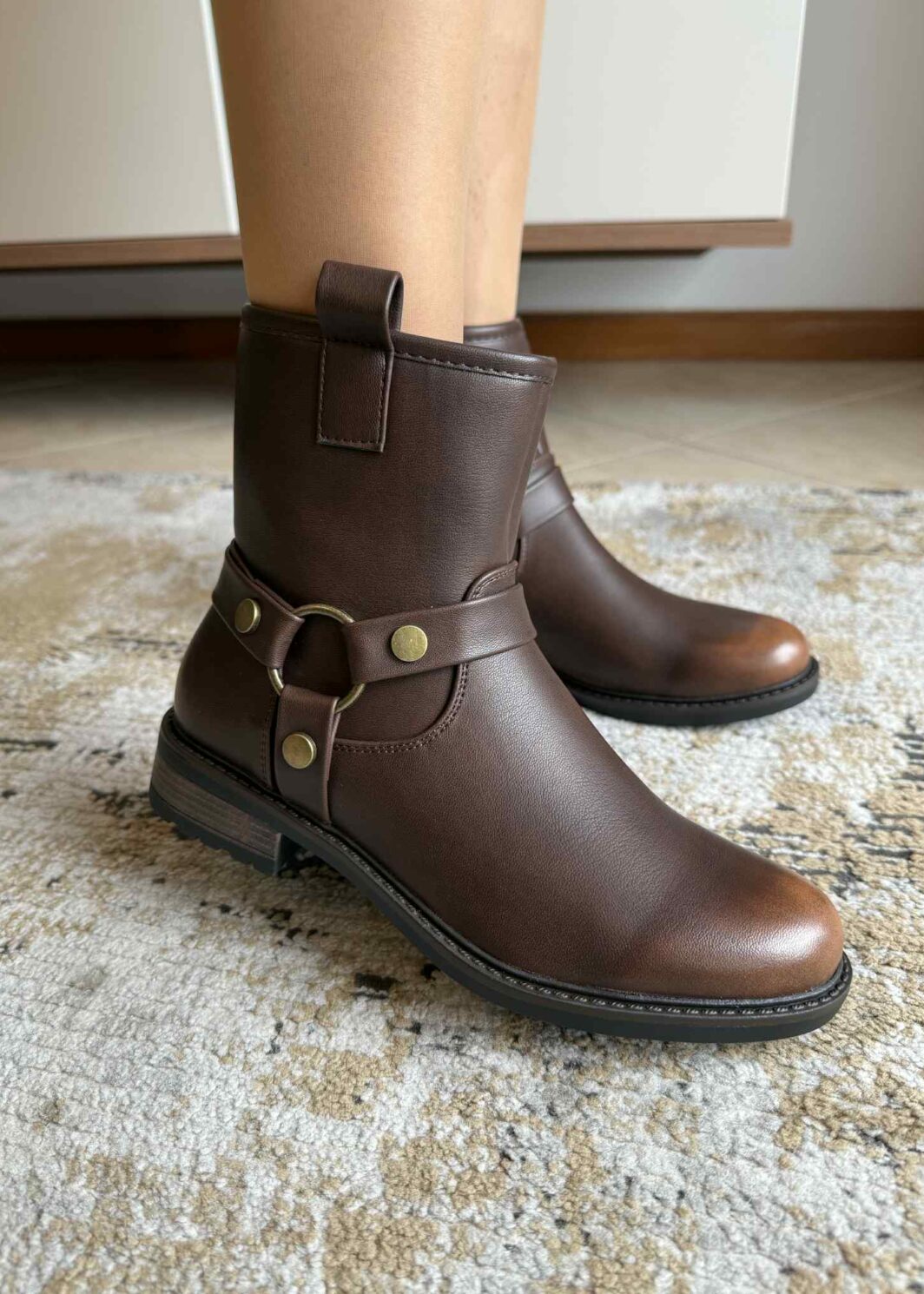 Bota Biker Cano Curto - Castanho