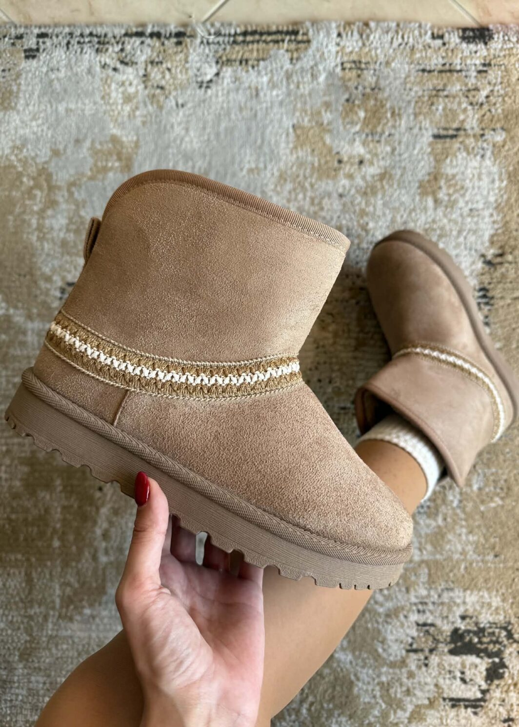 Bota Pantufa Boho - Khaki