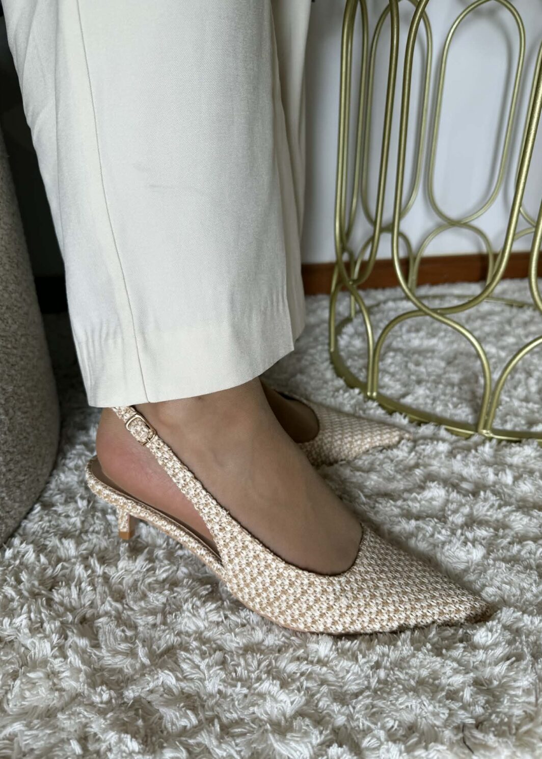 Sapato Slingback Palhinha - Bege