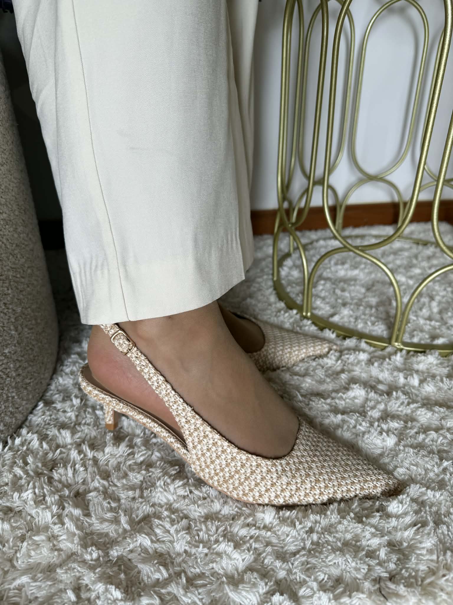 Sapato Slingback Palhinha - Bege