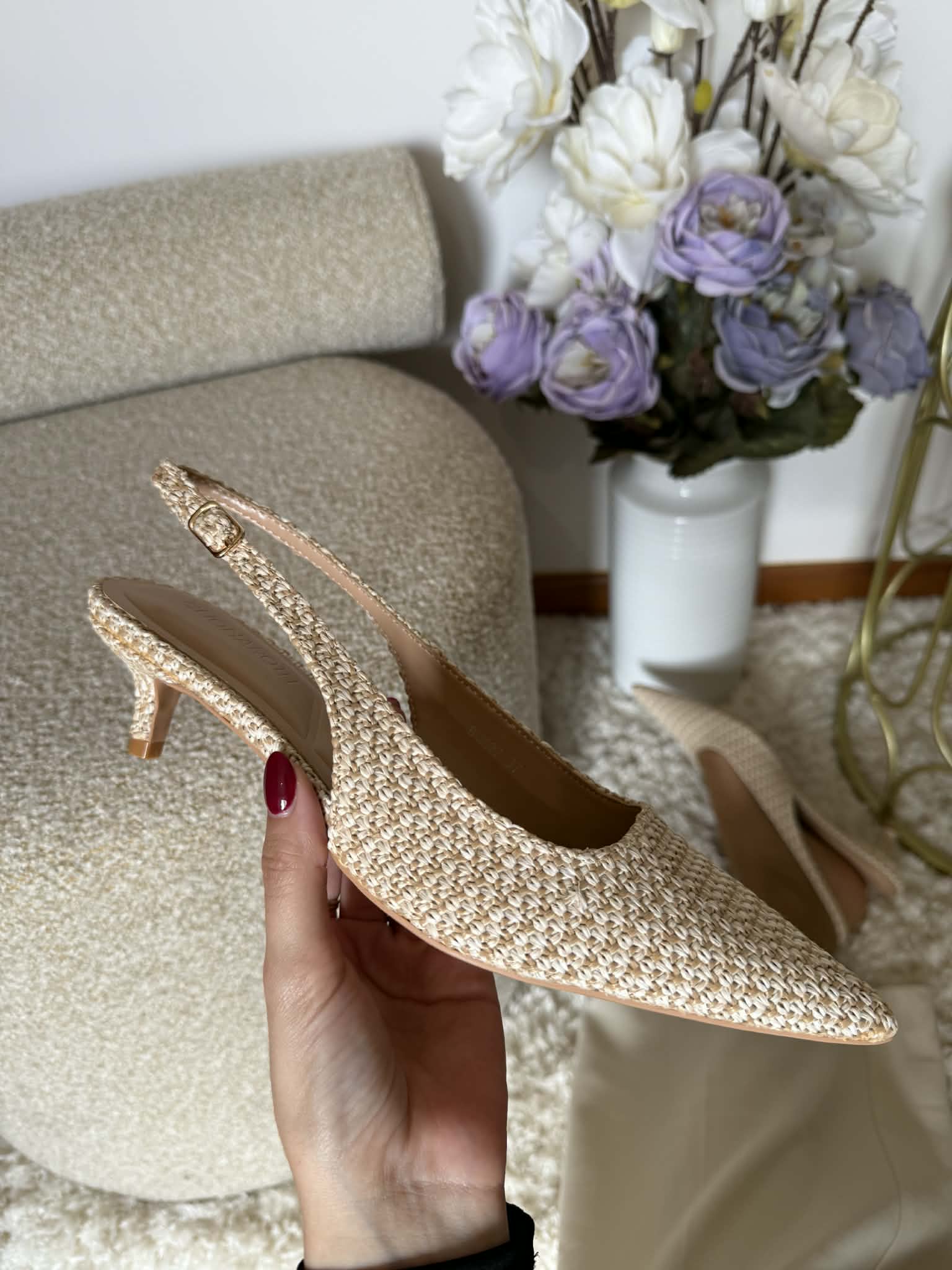 Sapato Slingback Palhinha - Bege