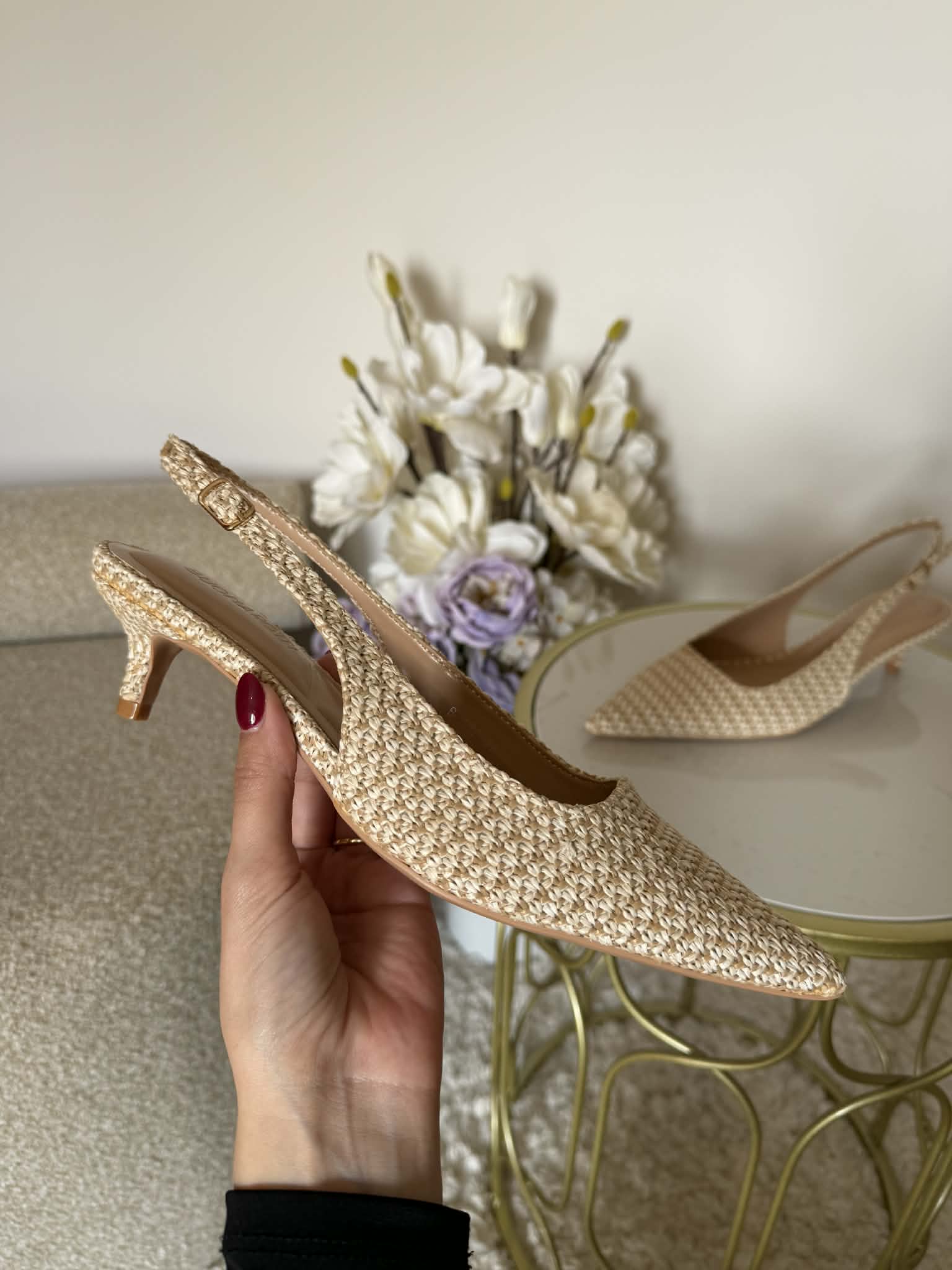 Sapato Slingback Palhinha - Bege