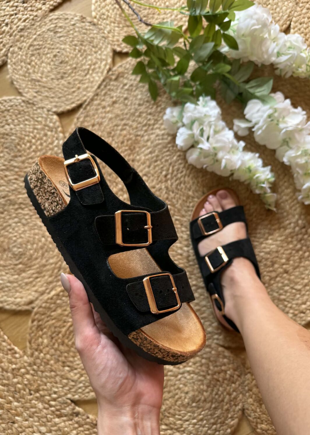 Sandália Anatómica Fivelas - Preto