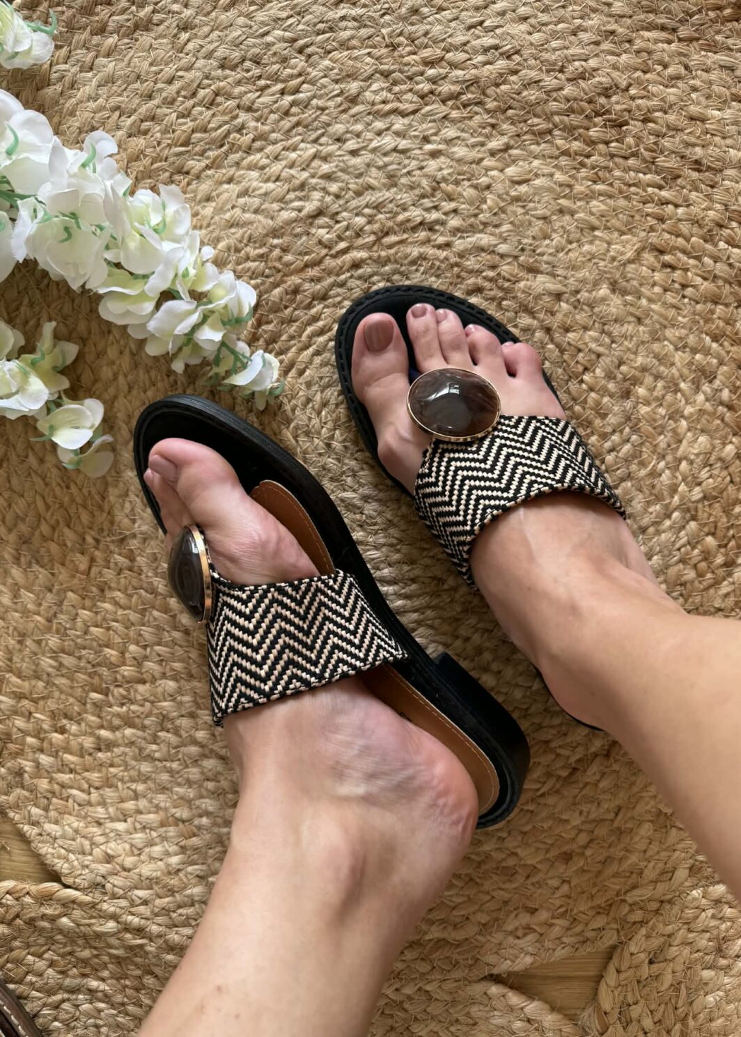 Chinelo Pedra Elegante - Preto