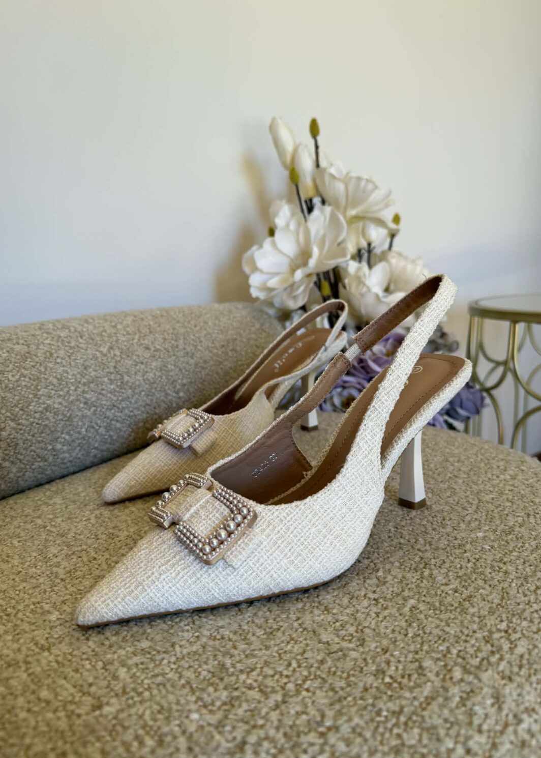 Sapato Slingback Pérolas