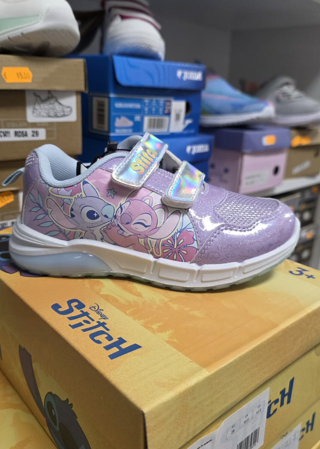 Sapatilha Stitch e angel lilás