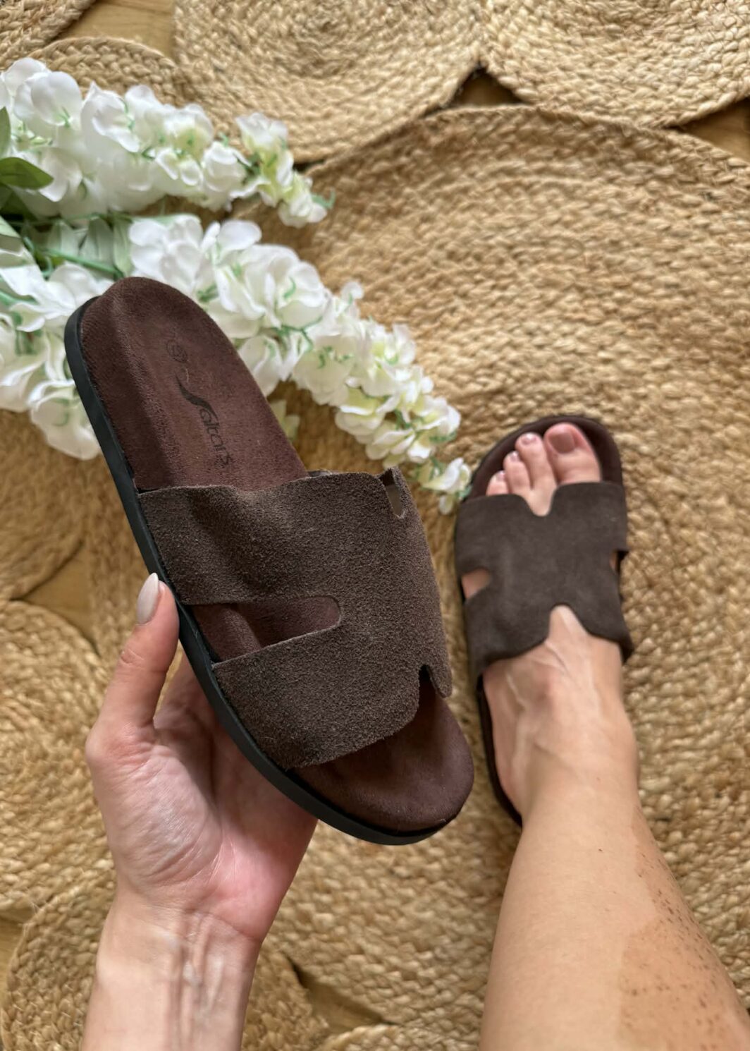 Chinelo Urbano Pele - Castanho