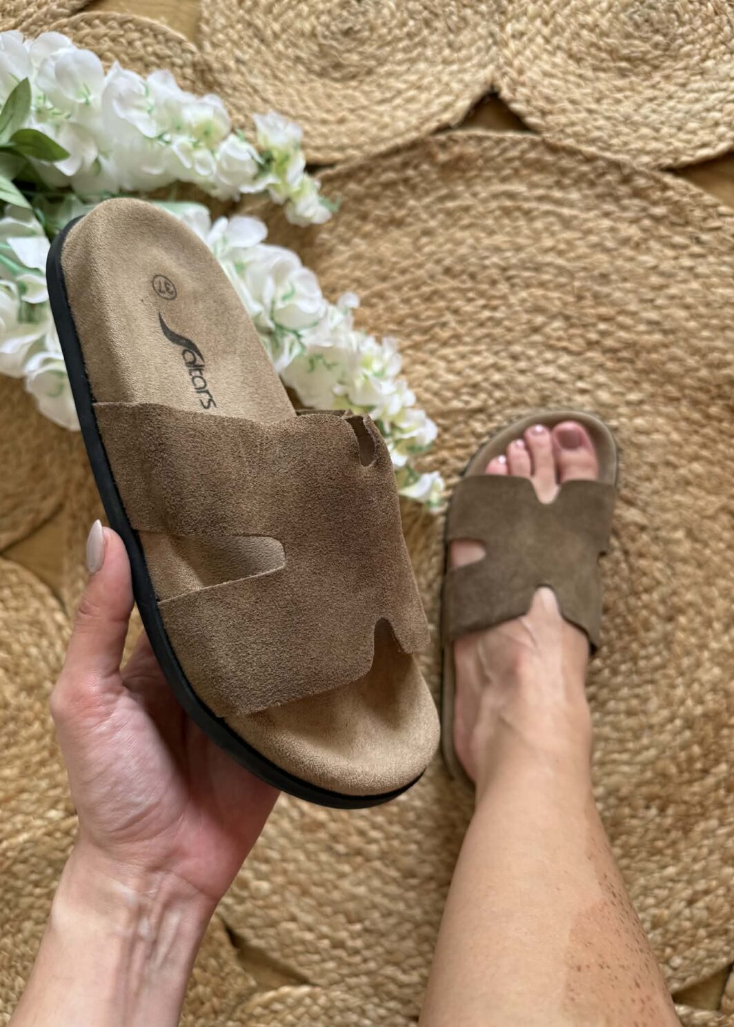 Chinelo Urbano Pele - Khaki
