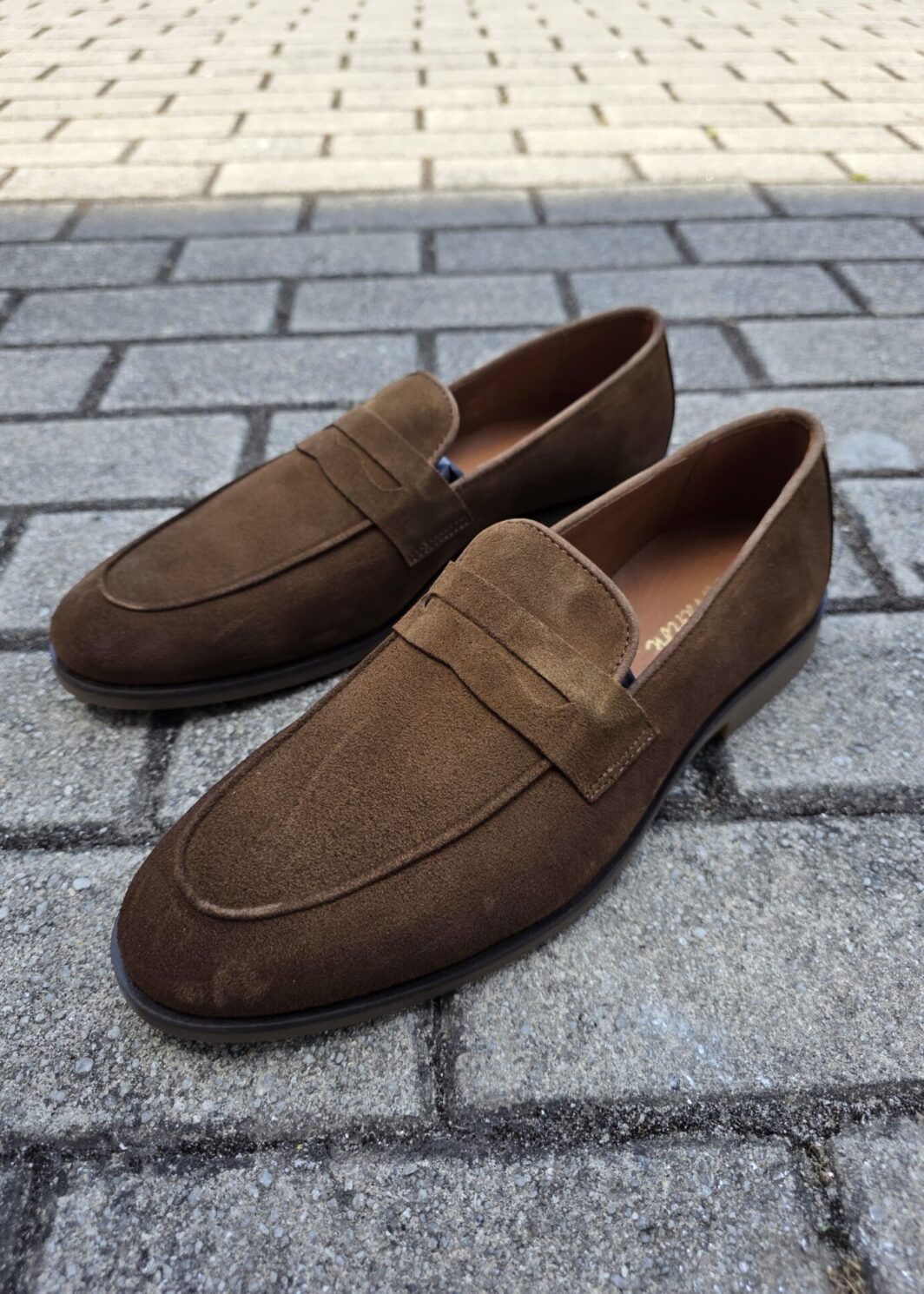 Loafer travessão camurça taupe