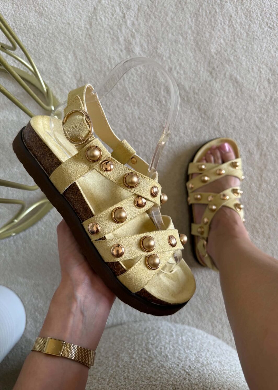 Sandálias Gold Pearl - Amarelo