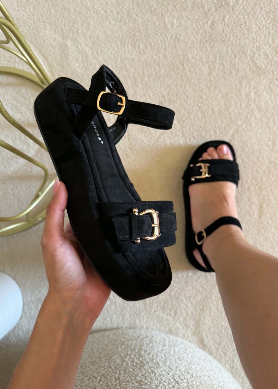 Sandálias Ideal Shoes Plataforma - Preto